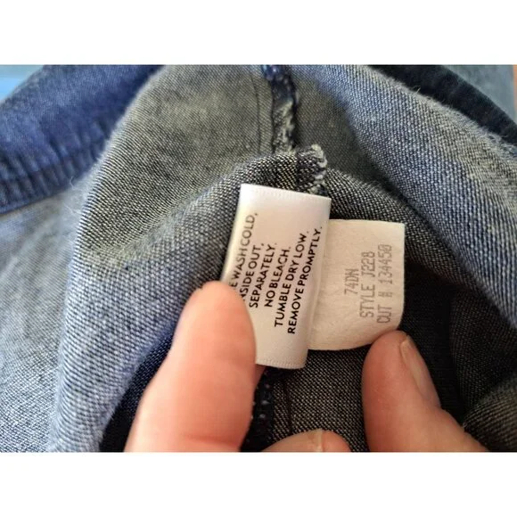 Eileen Fisher Womens Full Zip Blue Denim Jean Jacket Size M Cotton Blend - Picture 8 of 10